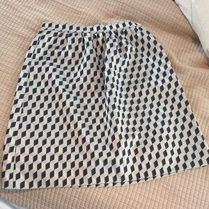 J. Crew Navy blue and silver Geometric A-Line Skirt